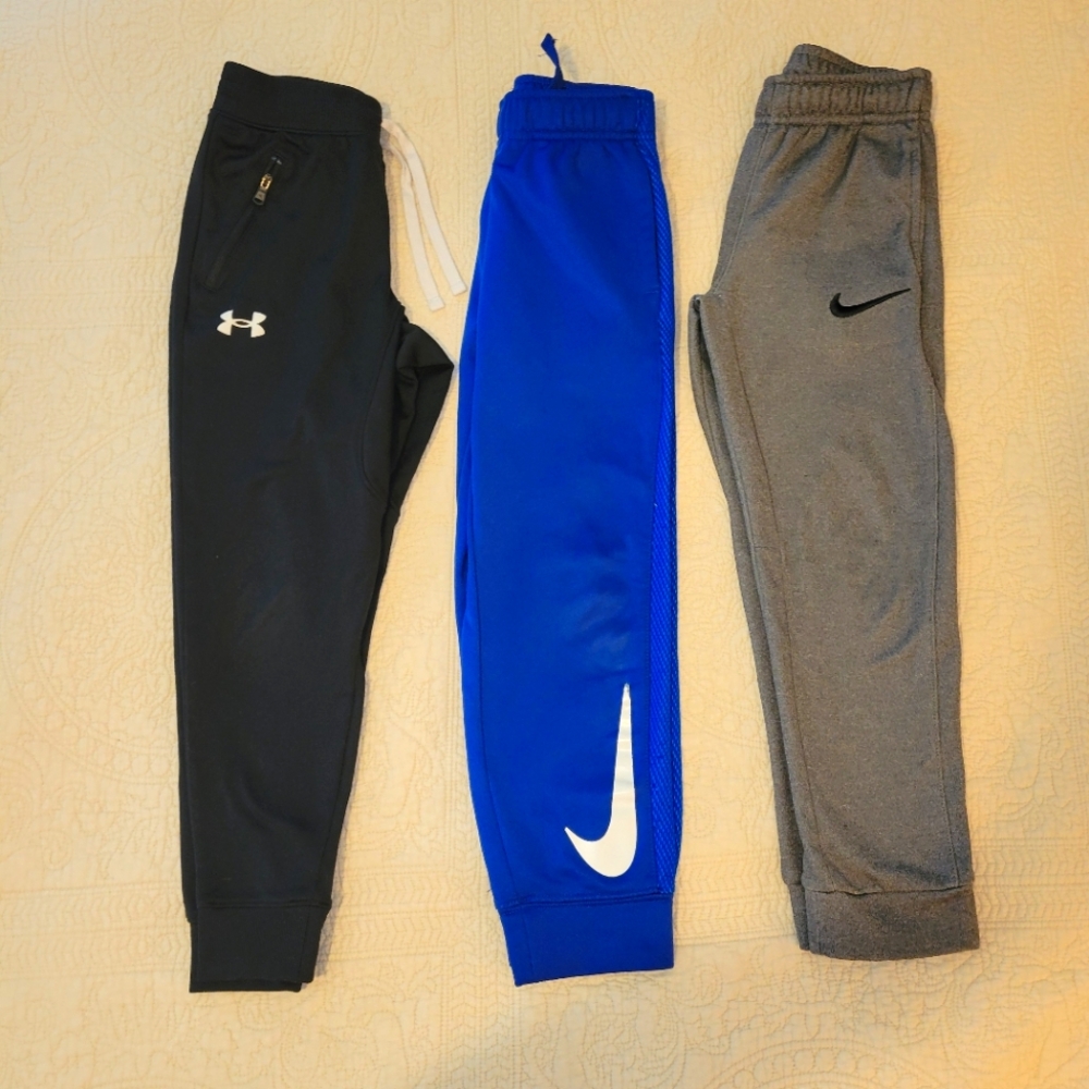 Boys Nike and Under Armour joggers size 7